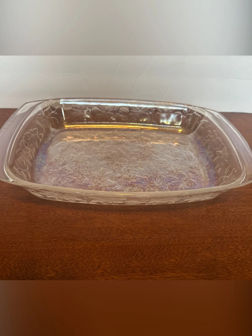 Princess House Iridescent Clear Glass Serving Dish